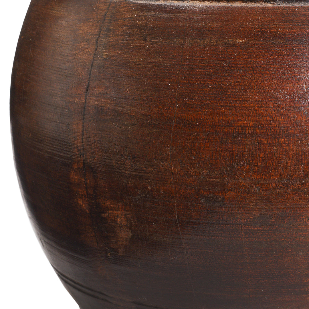 Old Wooden Milk Pot From Himachal Pradesh - 19th Century
