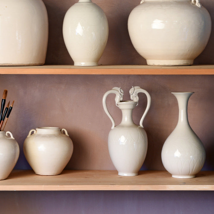 Carving Detail From Porcelain Song Dynasty Style Goat Vase | Indigo Antiques