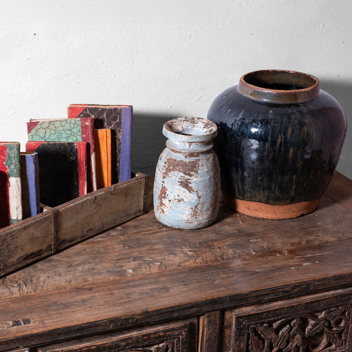 Black Glazed Stoneware Ginger Jar | Indigo Antiques