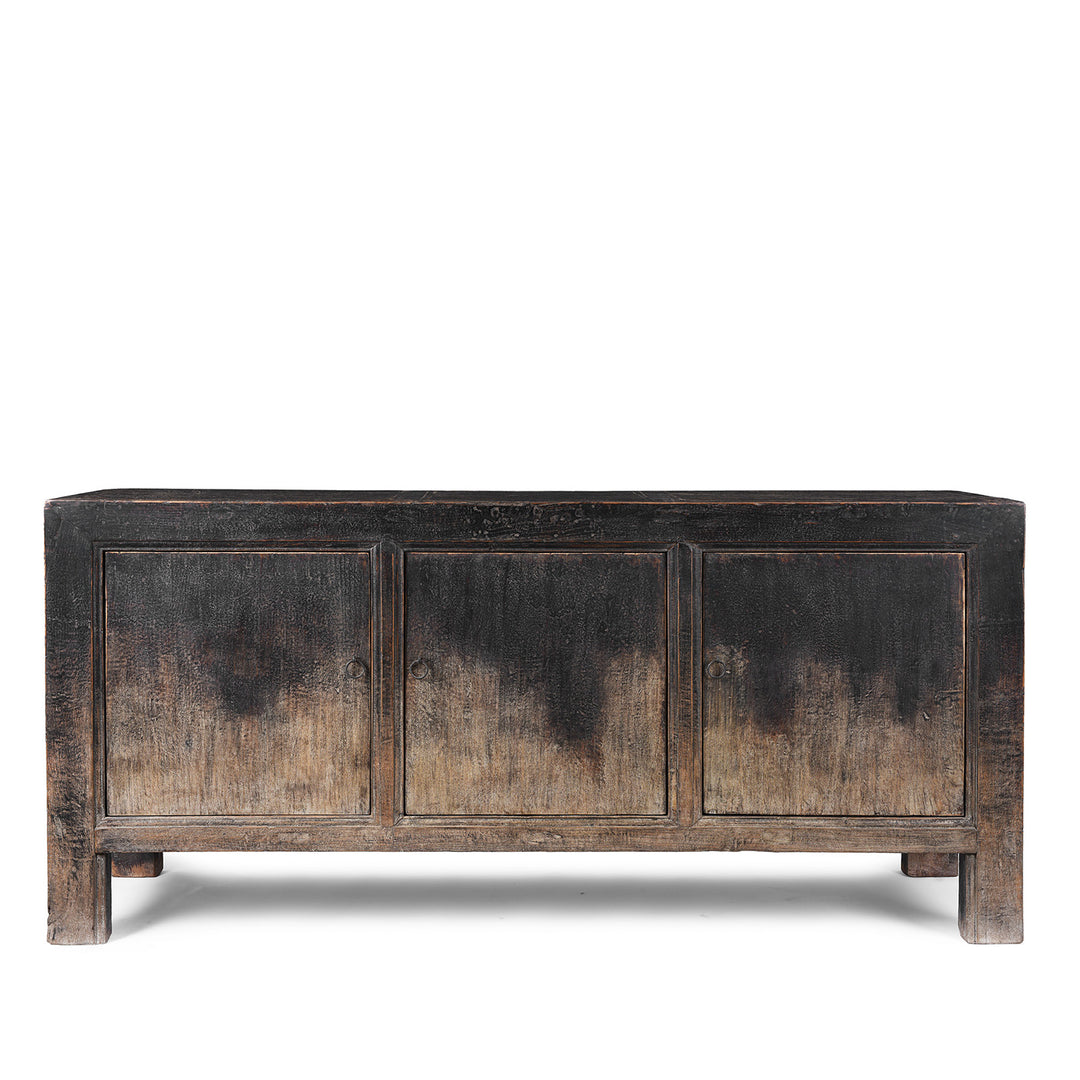 Elm Grain Store Sideboard From Shanxi Province China With Three Doors And Dark Aged Patina | Indigo Antiques