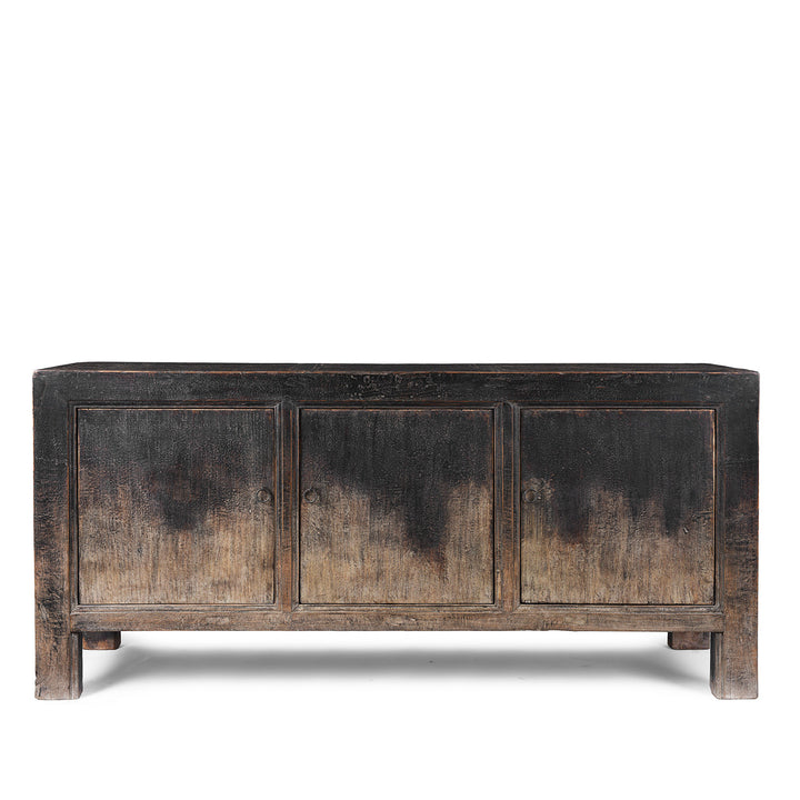Elm Grain Store Sideboard From Shanxi Province China With Three Doors And Dark Aged Patina | Indigo Antiques