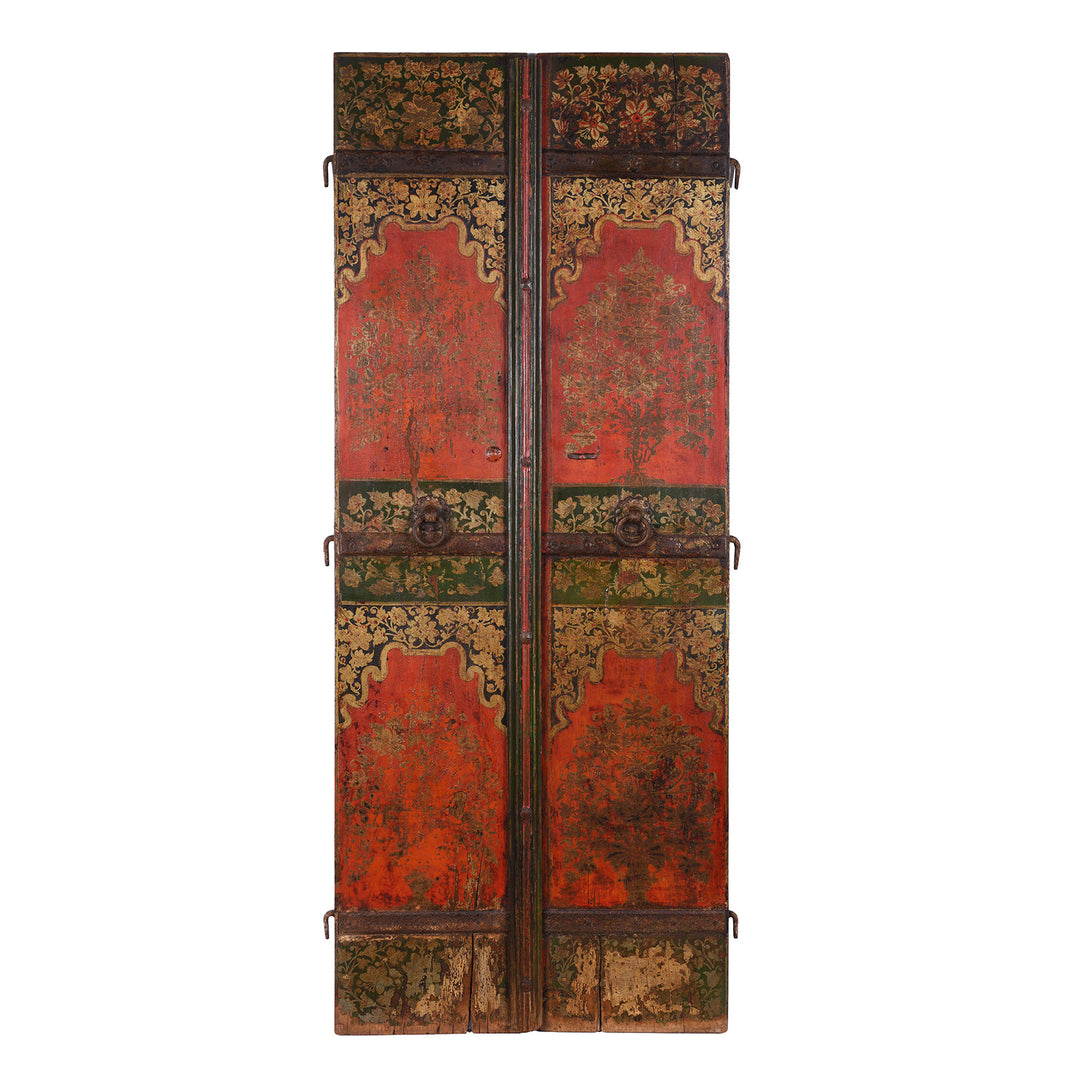 Exceptional Indian Double Sided Painted Doors | Indigo Antiques
