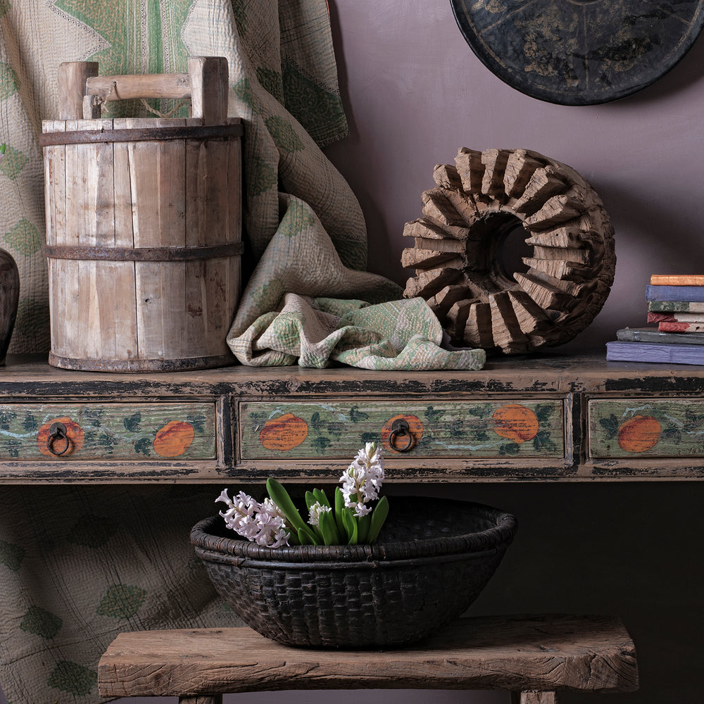 Painted Chinese Three Drawer Console Table Made From Old Wood | Indigo Antiques