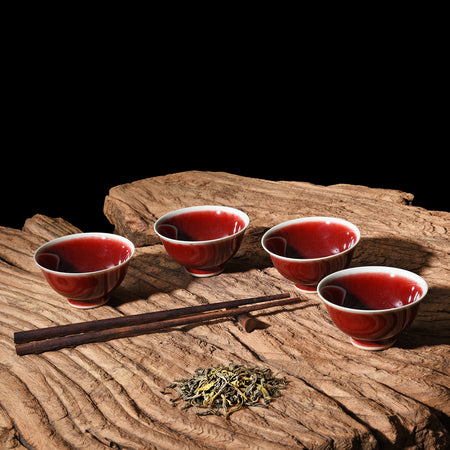 Flambe Glaze Porcelain Tea Bowl