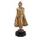 Gilded Teak Mandalay Standing Buddha - Ca 1930's