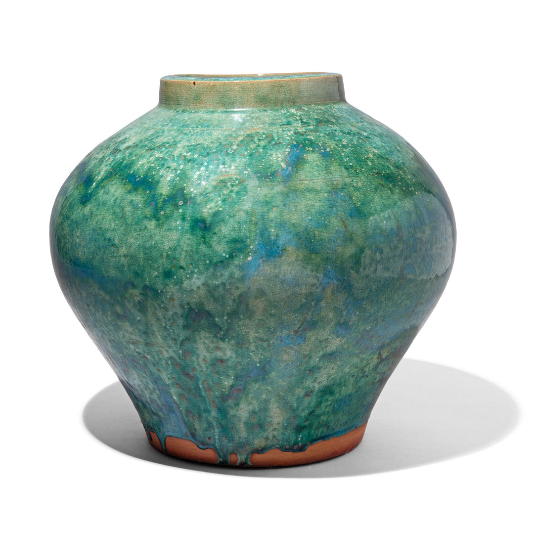 Green Copper Glazed Terracotta Jar | Indigo Antiques