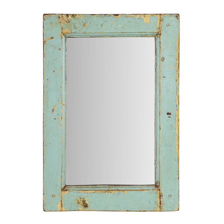 Green Painted Indian Mirror | Indigo Antiques