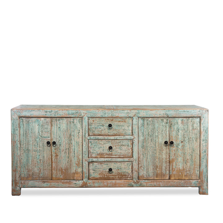 Green Painted Sideboard Made From Old Pine | Indigo Antiques