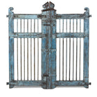 Blue Painted Teak Dog Gate From Gujarat - 19th Century