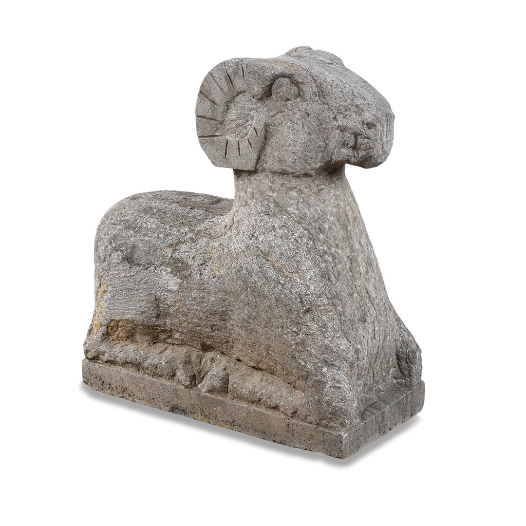 Hand Carved Granite Ram Sculpture From Hebei Province China