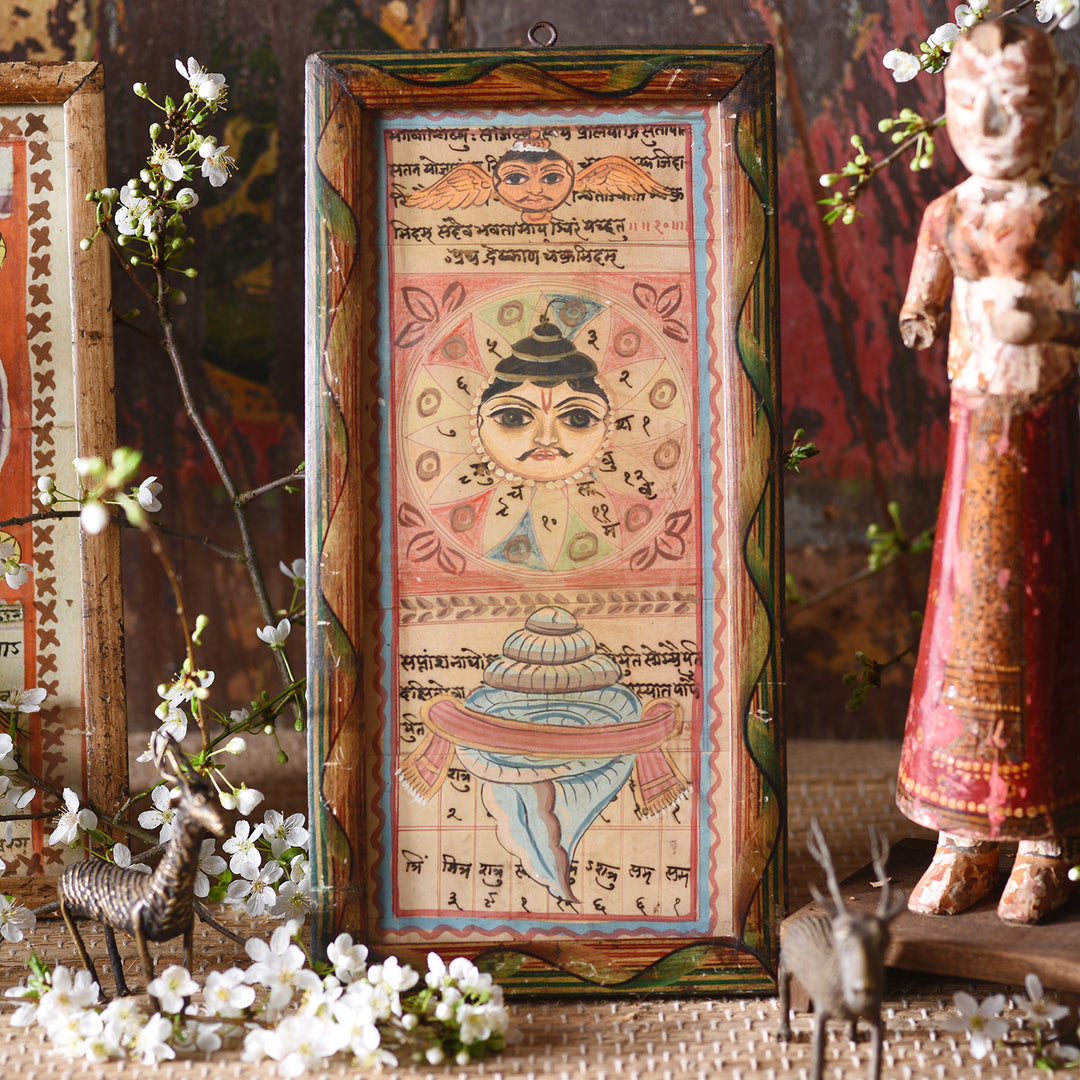 Hand Painted Horoscope From Rajasthan - Ca 1920 | Indigo Antiques