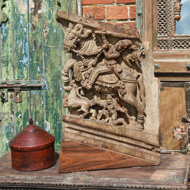 Antique Horse Chariot Carving From Tamil Nadu | Indigo Antiques
