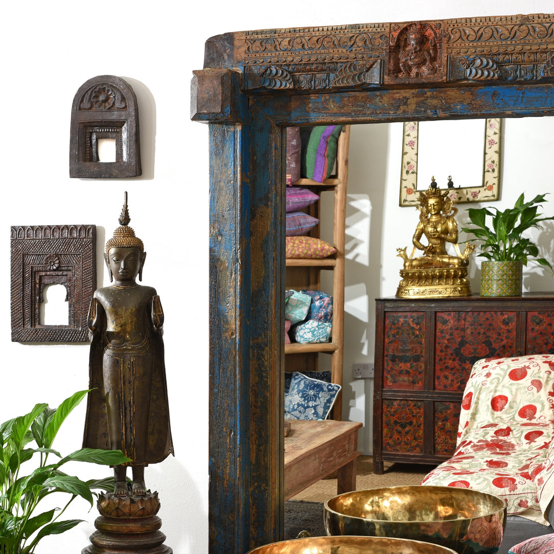 Oriental Interior Style & Design with Indian Votive Panel Wall Art | Indigo Antiques