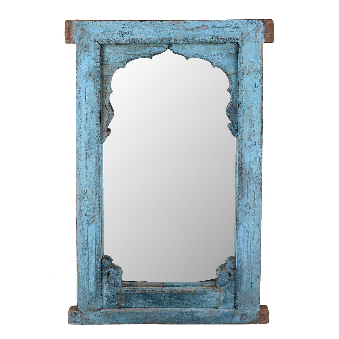 Indian Mirror Made From An Old Teak Window | Indigo Antiques