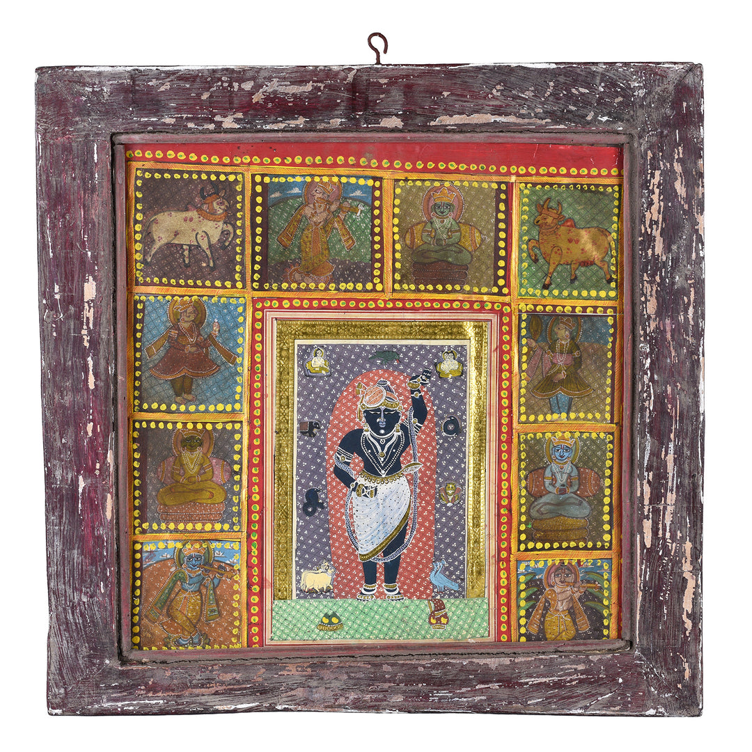 Indian Sri Nathji & Jain Framed Print | Indigo Antiques
