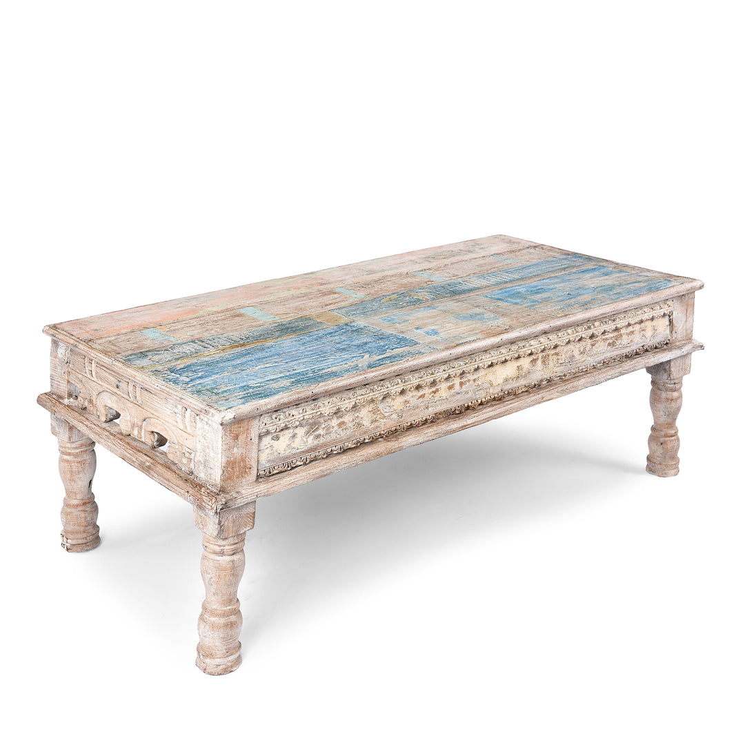 Indian Takhat Coffee Table Made From Reclaimed Teak | Indigo Antiques