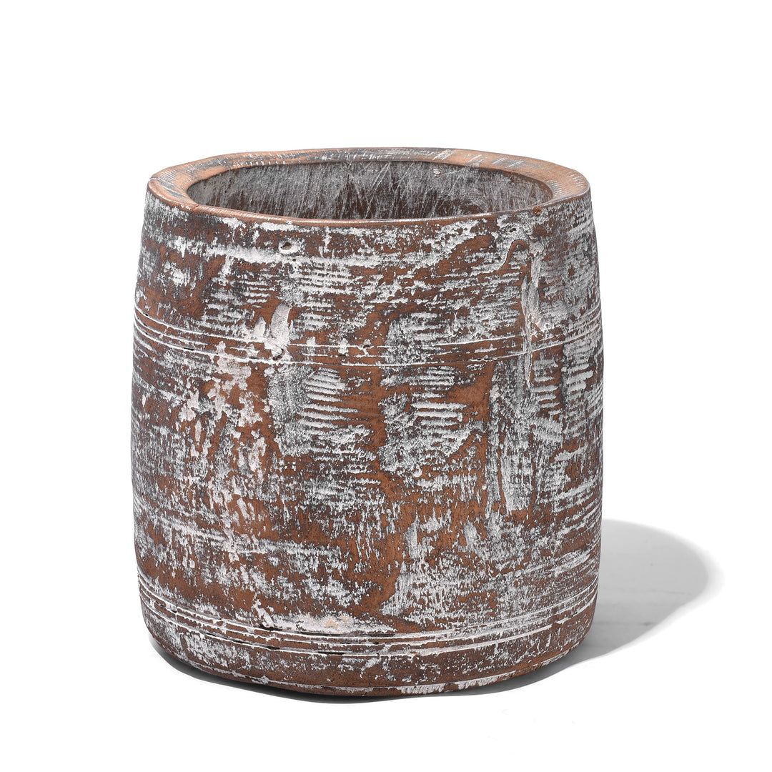 Indian Vintage Limed Wood Grain Measure | Indigo Antiques