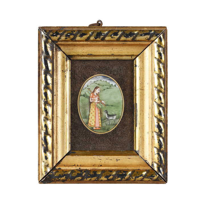 Antique Gilt Framed Indian Miniature Painting | Indigo Antiques