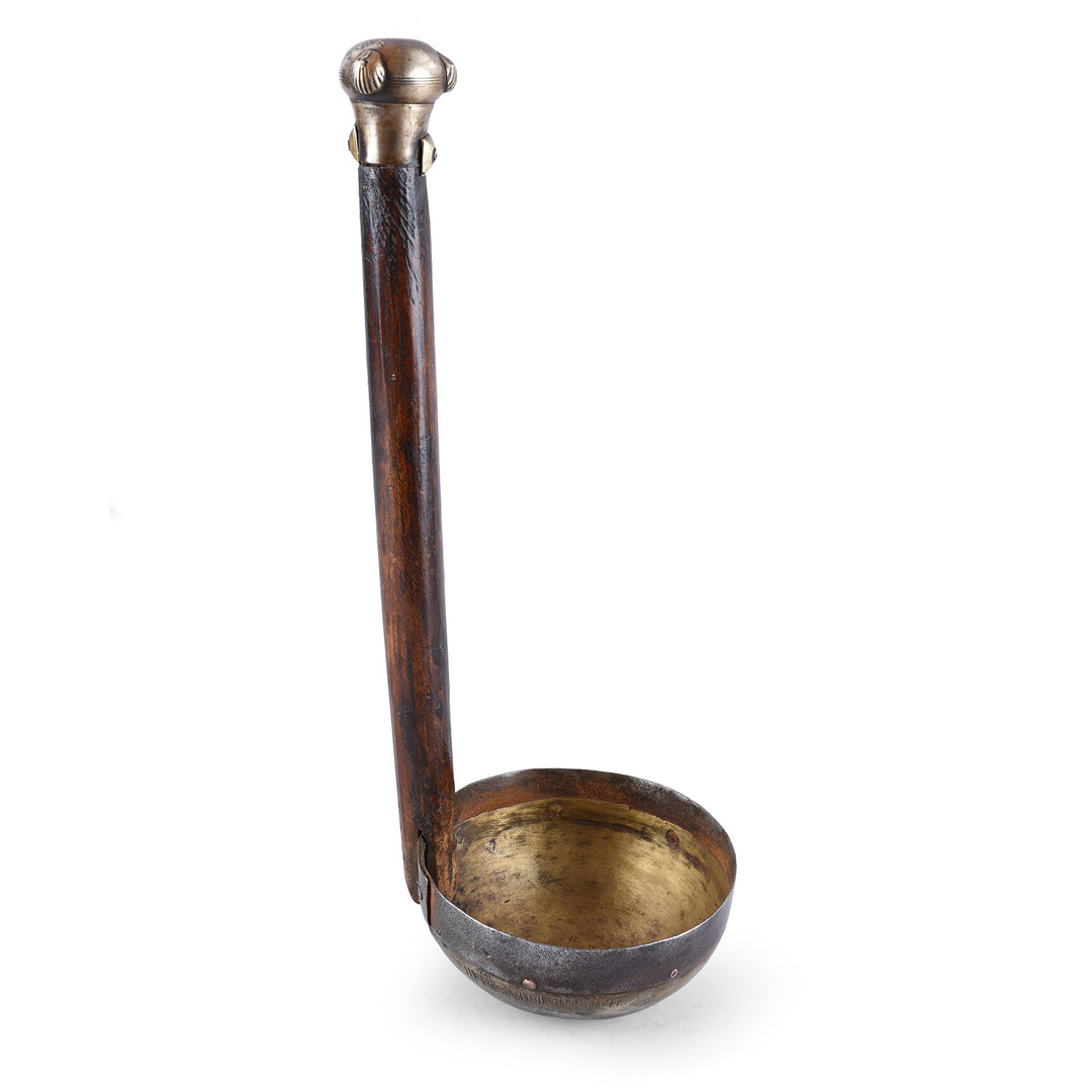Inscribed Vintage Brass &amp; Iron Ladle | Indigo Antiques