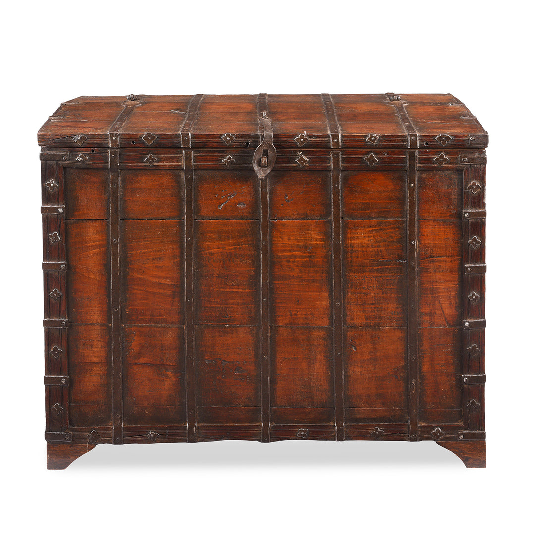 Iron Bound Teak Chest From Gujarat | Indigo Antiques