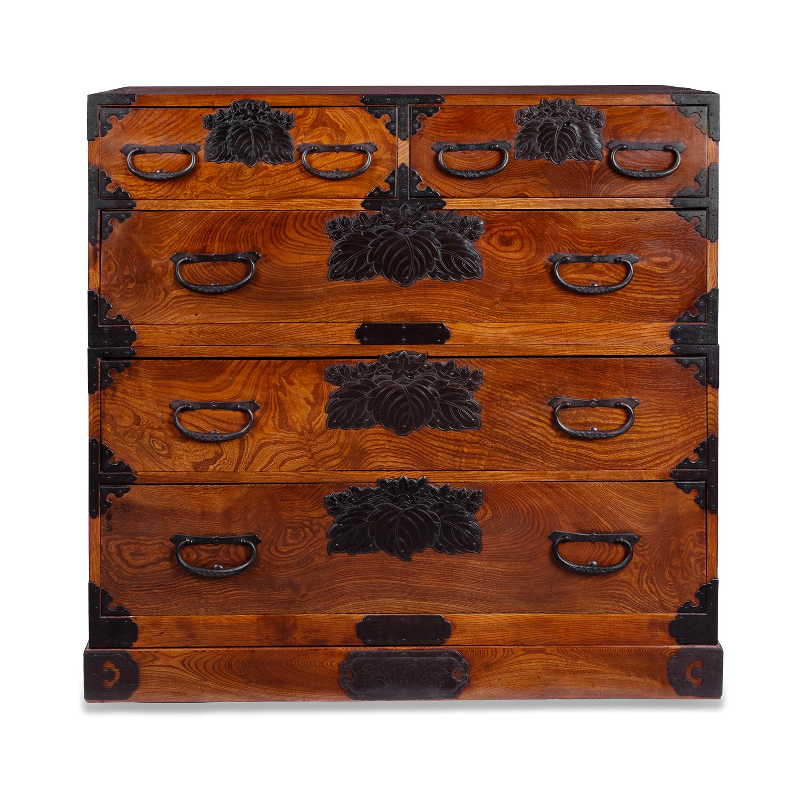 Isho Dansu From Sakata Japan Circa 1900 With Keyaki Wood And Ironwork