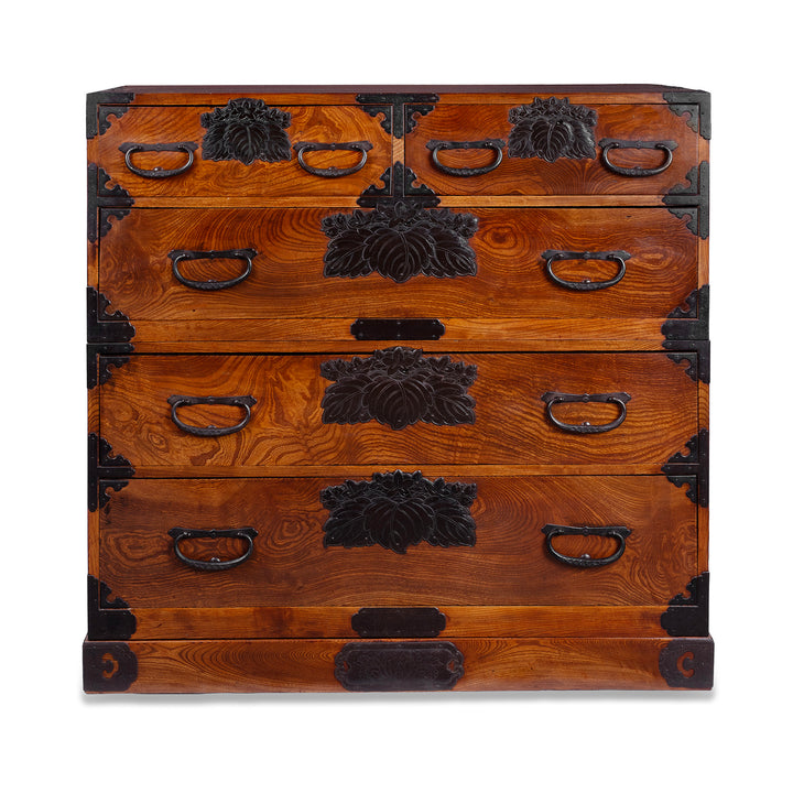 Isho Dansu From Sakata Japan Circa 1900 With Keyaki Wood And Ironwork