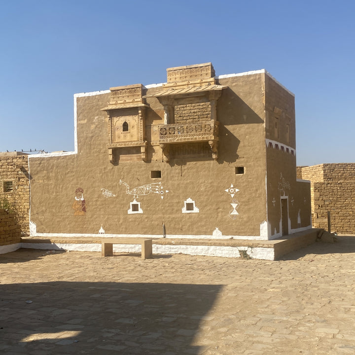 Indian Jharokha Photograph of Kuldhara Village near Jaisalmer | Indigo Antiques