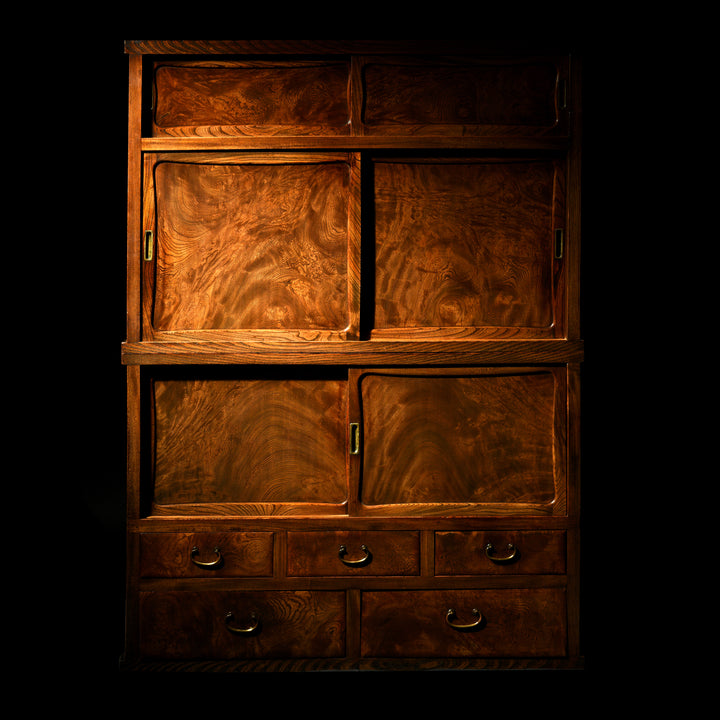 Antique Japanese Burr Zelkova Choba Dansu Chest | Indigo Antiques