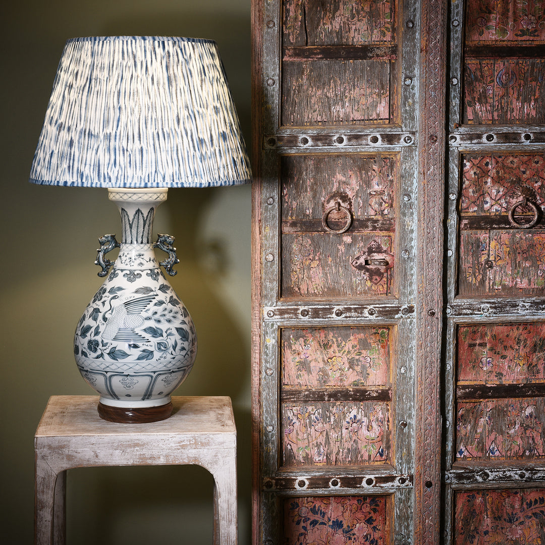 Lifestyle Of Blue & White Porcelain Yuhuchunping Vase Lamp - Phoenix Design | Indigo Antiques