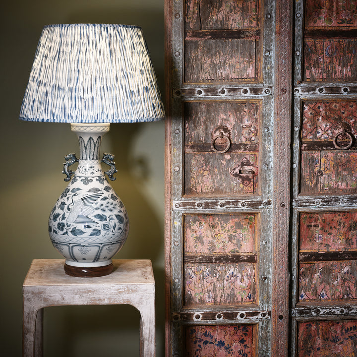 Lifestyle Of Blue & White Porcelain Yuhuchunping Vase Lamp - Phoenix Design | Indigo Antiques