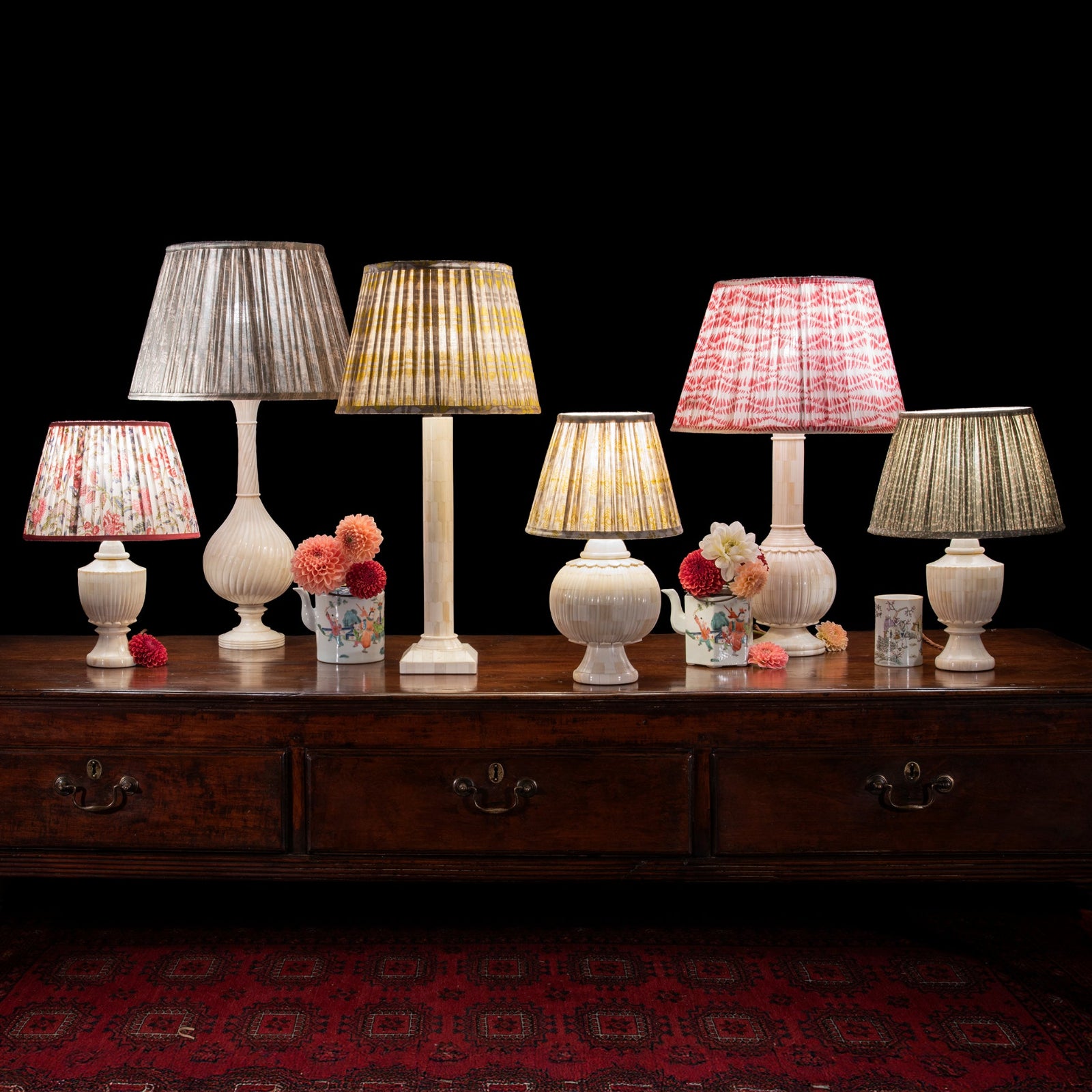 Mughal Style Bone Inlaid Table Lamp