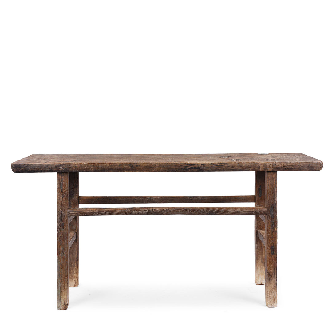 Late 19th Century Chinese Walnut And Elm Farmhouse Console Table From Henan With Long Narrow Top | Indigo Antiques