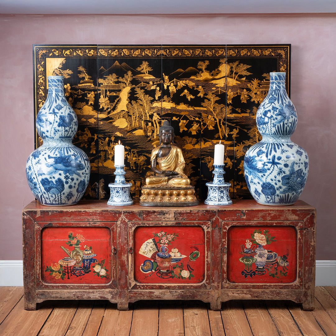Antique Red Painted Gansu Sideboard | Indigo Antiques