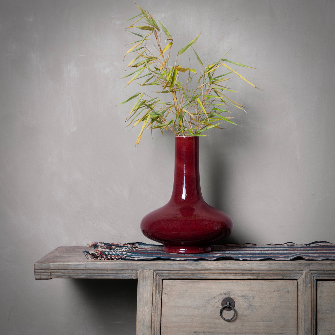 Sang De Boeuf Porcelain Tianqiuping Vase - Large | Indigo Antiques