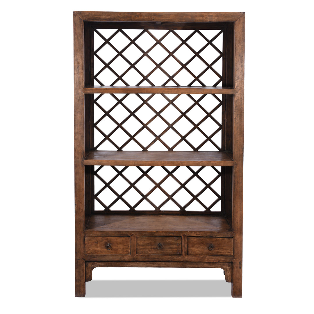 Light Finsih Bookshelf Made From Reclaimed Pine | Indigo Antiques