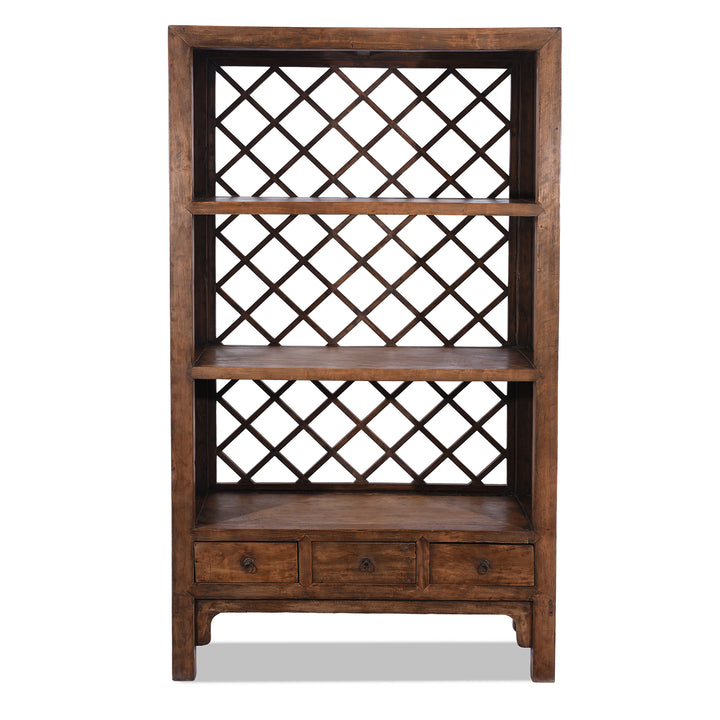 Light Finsih Bookshelf Made From Reclaimed Pine | Indigo Antiques
