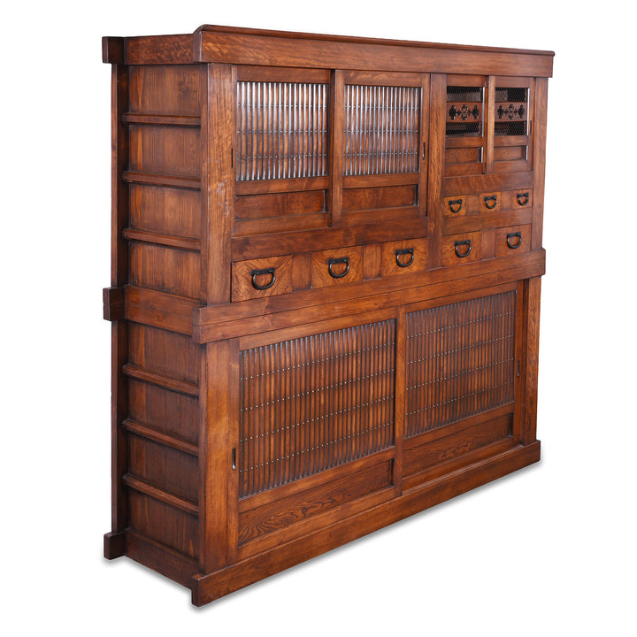 Angled VIew Of Antique Japanese Mizuya Dansu - Tansu | Indigo Antiques