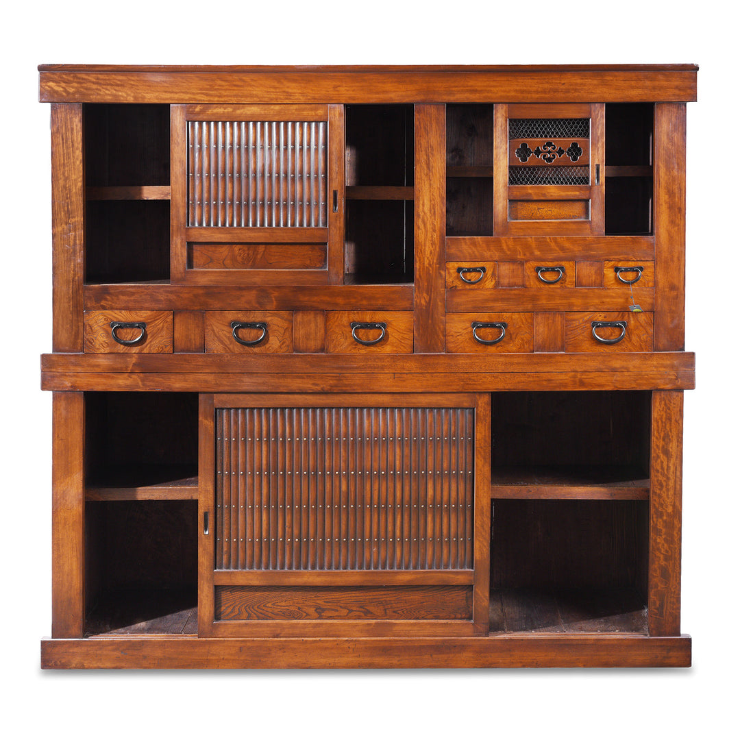 Open Doors View Of Antique Japanese Mizuya Dansu - Tansu | Indigo Antiques