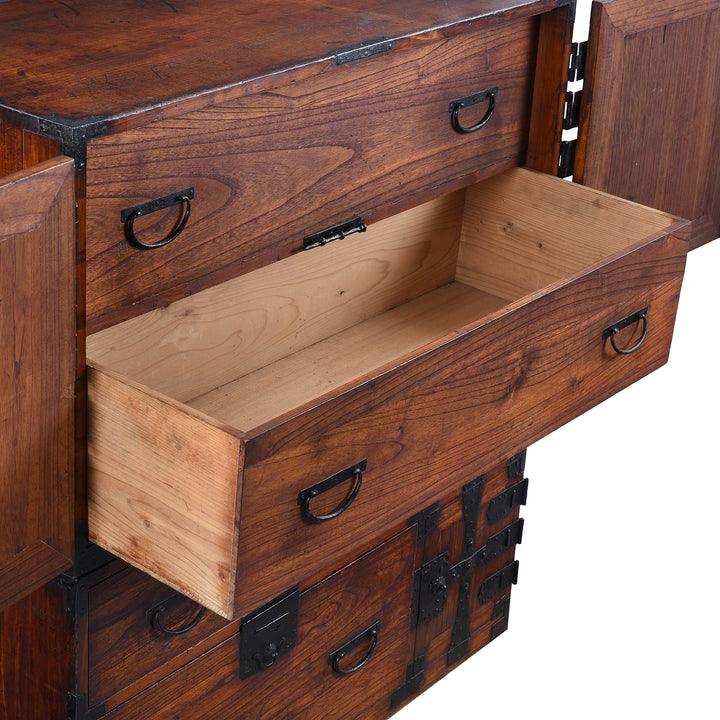 Drawer Detail From Japanese Ryobirake Kasane Dansu Taisho Period From Kanto Region