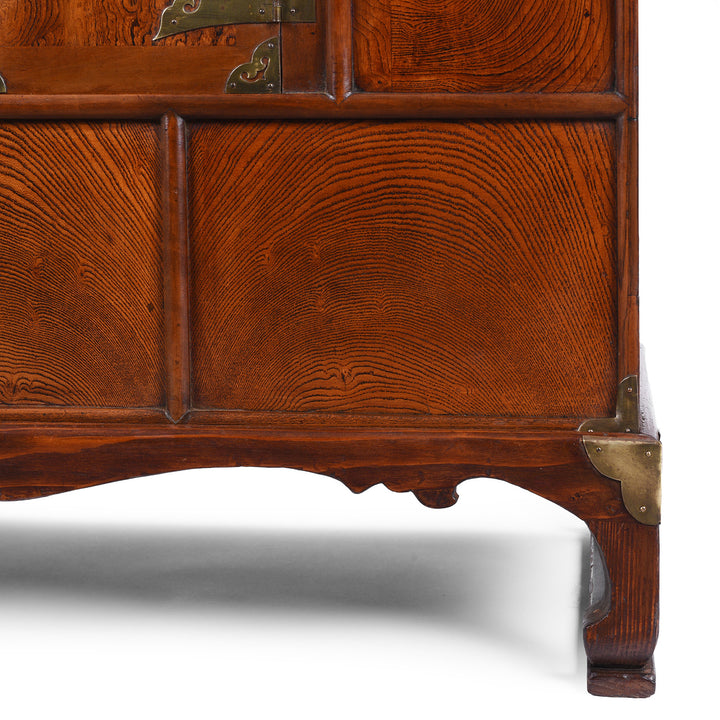 Leg And Stand Detail From Late 19th Century Korean Ich Ung Nong Cabinet In Paulownia Wood With Brass Mounts