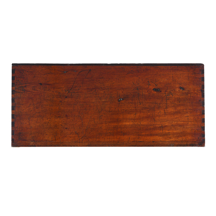 Top Down View Of Late 19th Century Korean Ich Ung Nong Cabinet In Paulownia Wood With Brass Mounts