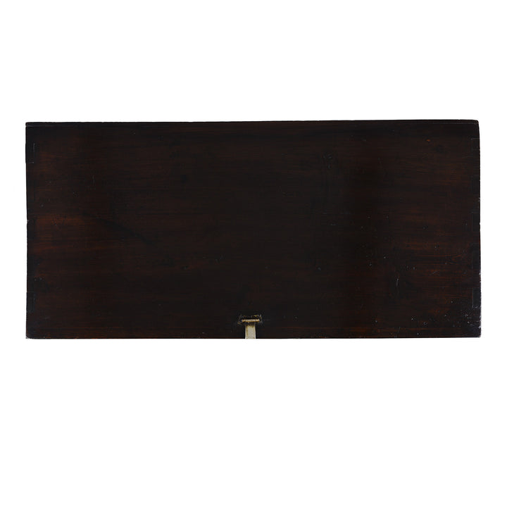 Top Down View Of Nineteenth Century Korean Bandaji Chest With Engraved Brass Mounts Late Joseon Dynasty