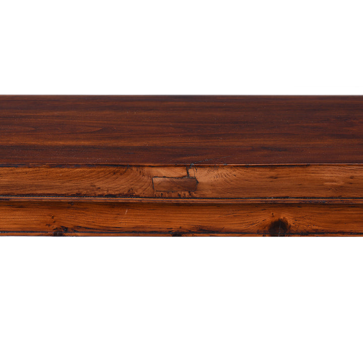 Detail From Cypress Altar Table From Jiangsu Nineteenth Century With Cloud Form Spandrels And Warm Patinated Finish