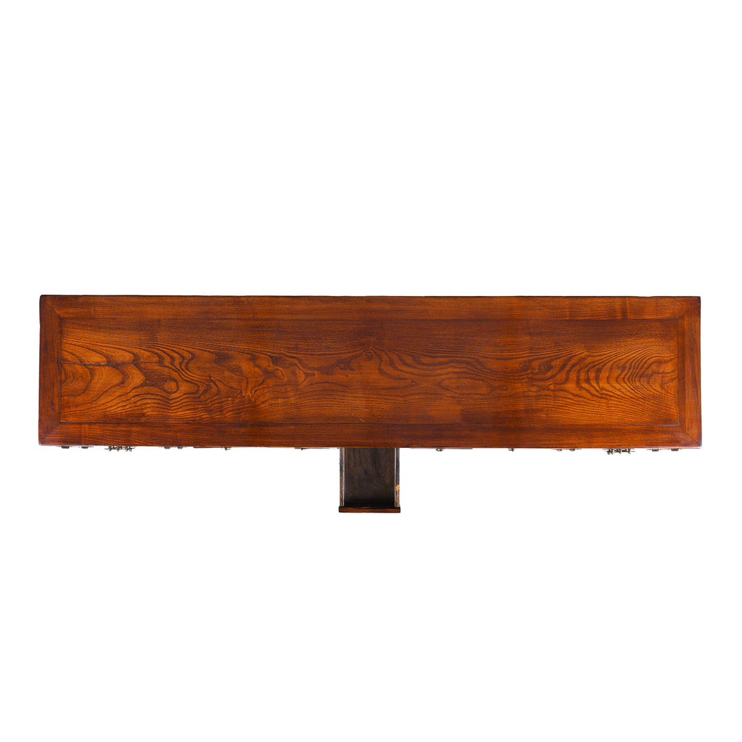 Top Down View Of Antique Chinese Burr Elm Kang Cabinet | Indigo Antiques