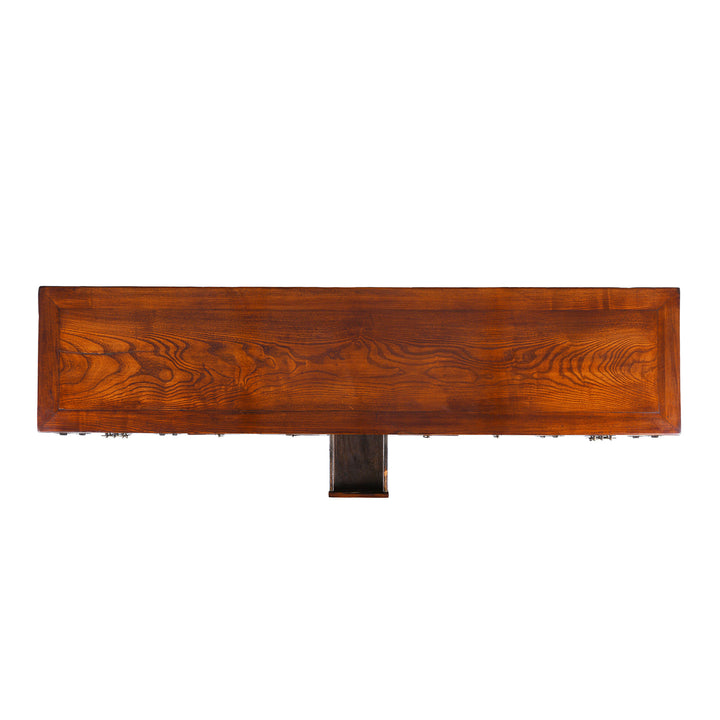Top Down View Of Antique Chinese Burr Elm Kang Cabinet | Indigo Antiques