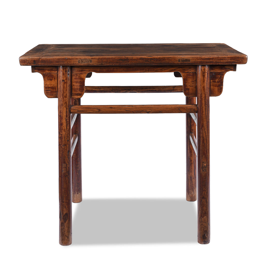Corner Detail From Angled View Of Antique Chinese Half Table From Shanxi  | Indigo Antiques