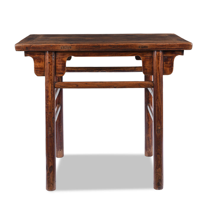 Corner Detail From Angled View Of Antique Chinese Half Table From Shanxi  | Indigo Antiques
