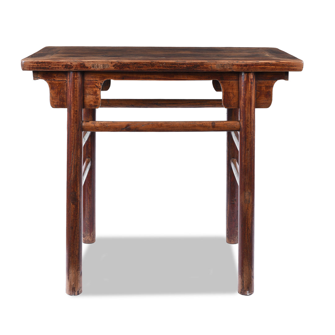 Corner Detail From Angled View Of Antique Chinese Half Table From Shanxi  | Indigo Antiques