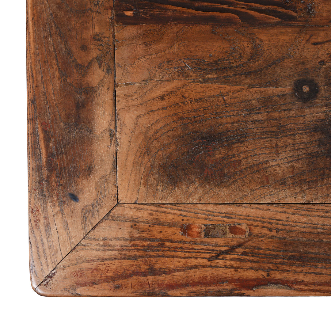 Corner Detail From Top Of Corner Detail From Angled View Of Antique Chinese Half Table From Shanxi  | Indigo Antiques