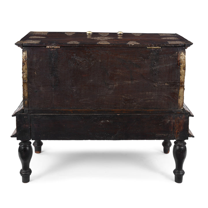 Back Of Dutch Colonial Teak And Brass Chest On Stand With Two Drawers 18Th Century | Indigo Antiques